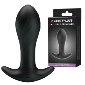 PRETTY LOVE - Dyskretny korek analny z wibracjami, USB Czarny