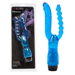 Wibrator dla kobiet żelowy podwójny 25,2 cm -podwójny Penetrator niebieski CalExotics