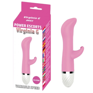 Power Escorts Virginia Wibrator z Króliczkiem, Różowy Silikonowy