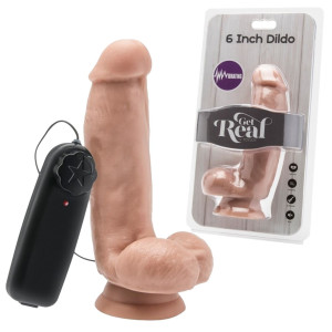 COCK 6 INCH W/ BALLS FLESH VIBR. Wibrator Realistyczny z jądrami i przyssawką, Cielisty