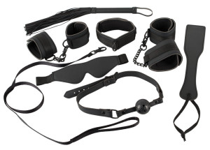 Bad Kitty Restraint Set 7 pcs Zestaw, Czarny BDSM