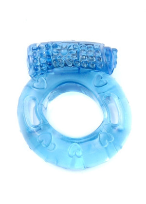 Boss Series Vibrating CockRing Blue - Pierścień erekcyjny z wibracjami, Niebieski