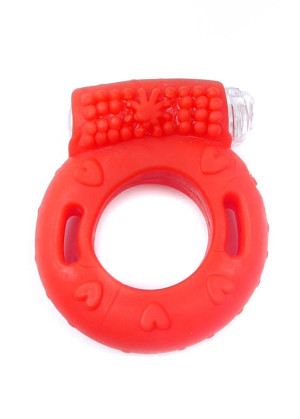 Boss Series Vibrating CockRing Red - Pierścień erekcyjny z wibracjami