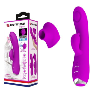 PRETTY LOVE - REGINA Wibrator z Króliczkiem z funkcją ciśnieniowej stymulacji, USB Fioletowy