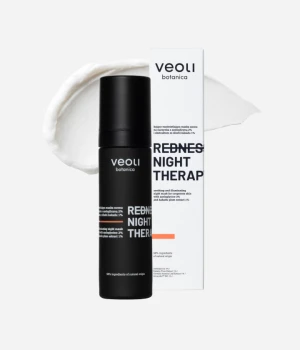 Kojąco-rozświetlająca maska nocna na naczynka z azeloglicyną 2% i ekstraktem ze śliwki kakadu 1% REDNESS NIGHT THERAPY