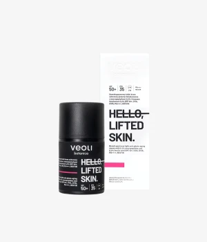 Szerokopasmowy lekki krem ochronny przeciw fotostarzeniu z neuropeptydami 0,2% i kwasem ferulowym 0,2% SPF 50+, UVA, UVB, PA++++, HEV/IR HELLO, LIFTE