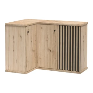 Komoda narożna Norvian 123 cm Dąb Artisan + Czarny
