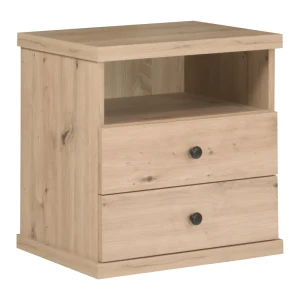 Stolik nocny Norvian 48 cm Dąb Artisan + Czarny