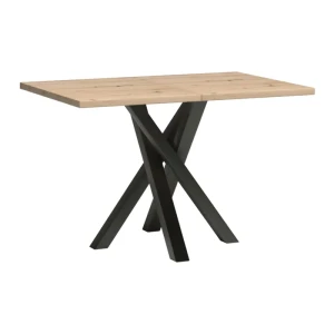 Stół Norvian 120-160 cm Dąb Artisan + Czarny