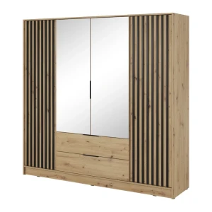 Szafa Bella 4D z lustrem Dąb artisan