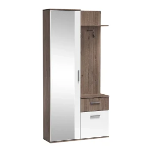 Garderoba z lustrem Nova 97 cm Dąb Truflowy + Biel Alpejska