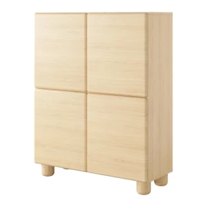 Wysoka komoda Bumi 4D 125 cm Dąb Vicenza