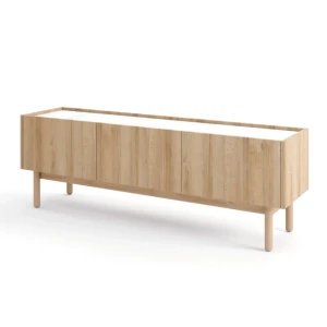 Szafka RTV Onyx 144 cm Dąb Riviera + Marmur Bianco