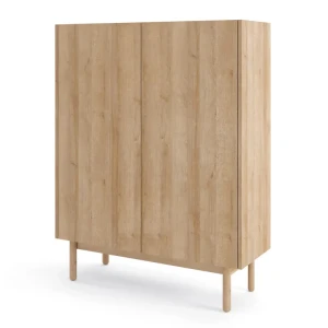 Komoda Wysoka Onyx 97 cm Dąb Riviera + Marmur Bianco