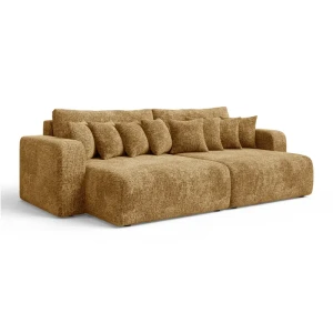 Wygodna sofa FIORO S tapicerowana z poduszkami do salonu | Tkanina Bella 45