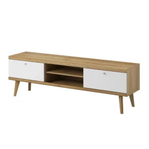 Szafka RTV Optimo 160 cm Dąb Riviera + Biały