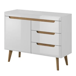 Komoda Solis 107 cm Biała + dąb riviera