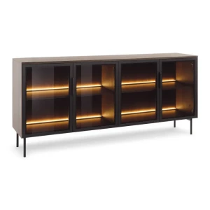 Komoda Lineo LED 181 cm Dąb dunin + czarne nóżki