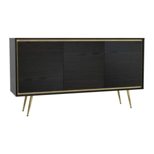 Komoda Fiore 150 cm Czarny grafit + złote wstawki