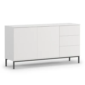 Komoda Amber 150 cm Biała + czarny stelaż
