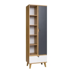 Regał Nuvio 60 cm Dąb złoty + biały + grafit