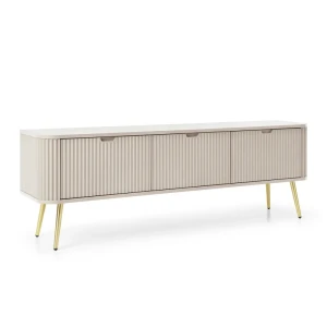Szafka RTV Nole 168 cm kaszmir + złote nóżki