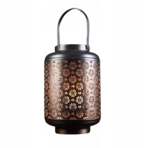 Duży Lampion świecznik Retro Wiszący Metalowy