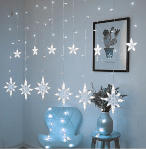 Lampki Choinkowe Gwiazdy Led Sople Xxl Kurtyna Girlanda 3,5m Premium - Vigomed