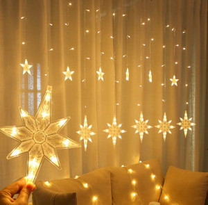 Lampki Choinkowe Gwiazdy Led Sople Xxl Kurtyna Girlanda 3,5m Premium - Vigomed