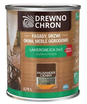 Zestaw Lakierobejca 2w1 Palisander Ciemny 0.75L Drewnochron + Pędzel Włoski 70 mm GRATIS