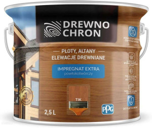 Zestaw Impregnat Extra Powłokotwórczy Tik 2,5L Drewnochron + Pędzel Włoski 70 mm GRATIS