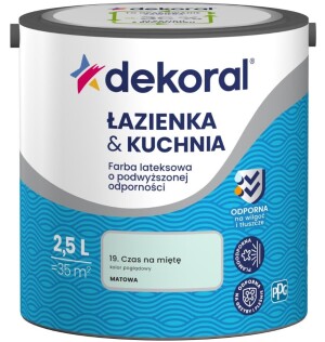Farba Lateksowa Łazienka&Kuchnia Czas Na Miętę 2,5L Dekoral