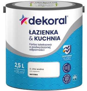Farba Lateksowa Łazienka&Kuchnia Lilia Wodna 2,5L Dekoral