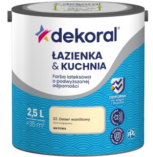 Farba Lateksowa Łazienka&Kuchnia Deser Waniliowy 2,5L Dekoral