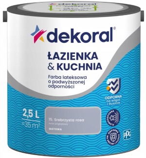 Farba Lateksowa Łazienka&Kuchnia Srebrzysta Rosa 2,5L Dekoral