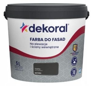 Farba Akrylowa Do Fasad Polinit Czarny 5L Dekoral