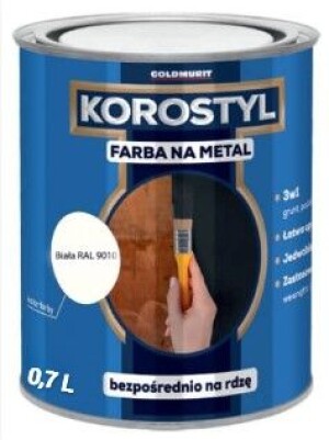 Farba Na Metal Korostyl Biały 9010 0,7L Goldmurit