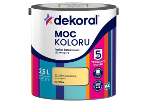 Farba Lateksowa Moc Koloru Żółty Słoneczny 2,5l Dekoral