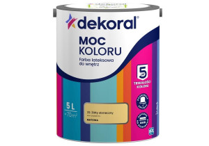 Farba Lateksowa Moc Koloru Żółty Słoneczny 5l Dekoral