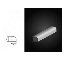 Ćwierćwałek Wypukły Plus Biały 16x16mm Lagrus