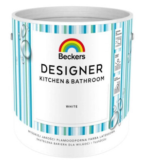 Farba Lateksowa Designer Kitchen & Bathroom White Mat 2,5 L Beckers