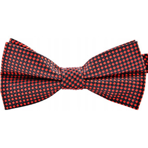 Mucha w kratkę elegancka męska pomarańcz czarna