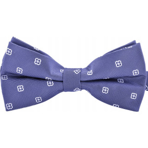 Granatowa mucha z poszetką! męska muszka elegancka