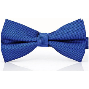 Muszka męska elegancka granatowa czarne kropki