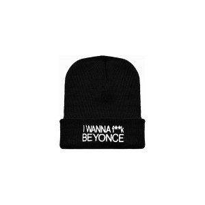 Czapka zimowa czarna z napisem 100% akryl podwójna