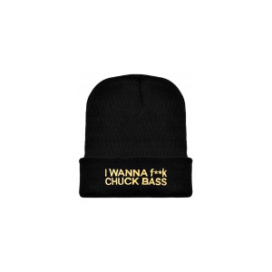 Czapka zimowa czarna złota akryl podwójna ciepła