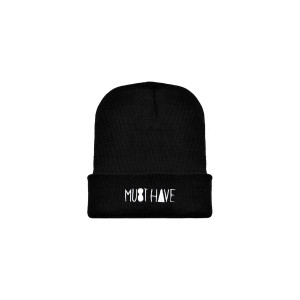 Czapka zimowa czarna ciepła akryl napis must have