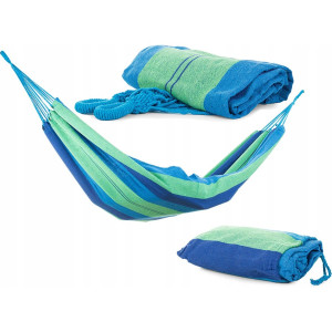 Hamak ogrodowy bawełniany 200x80 150kg pokrowiec