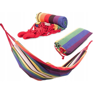 Hamak ogrodowy bawełniany dwuosobowy 200x150 bujak