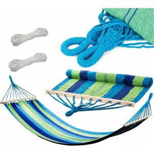 Hamak do ogrodu bawełniany 200x80 do 150kg mocny